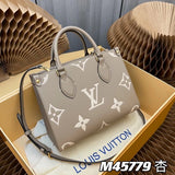 Louis Vuitton LV Women's Bag Top version Early Spring New Small Size Classic Floral Tote Bag Mummy Bag Shoulder Portable Messenger Shopping Bag New Small Size25cm Gray Black