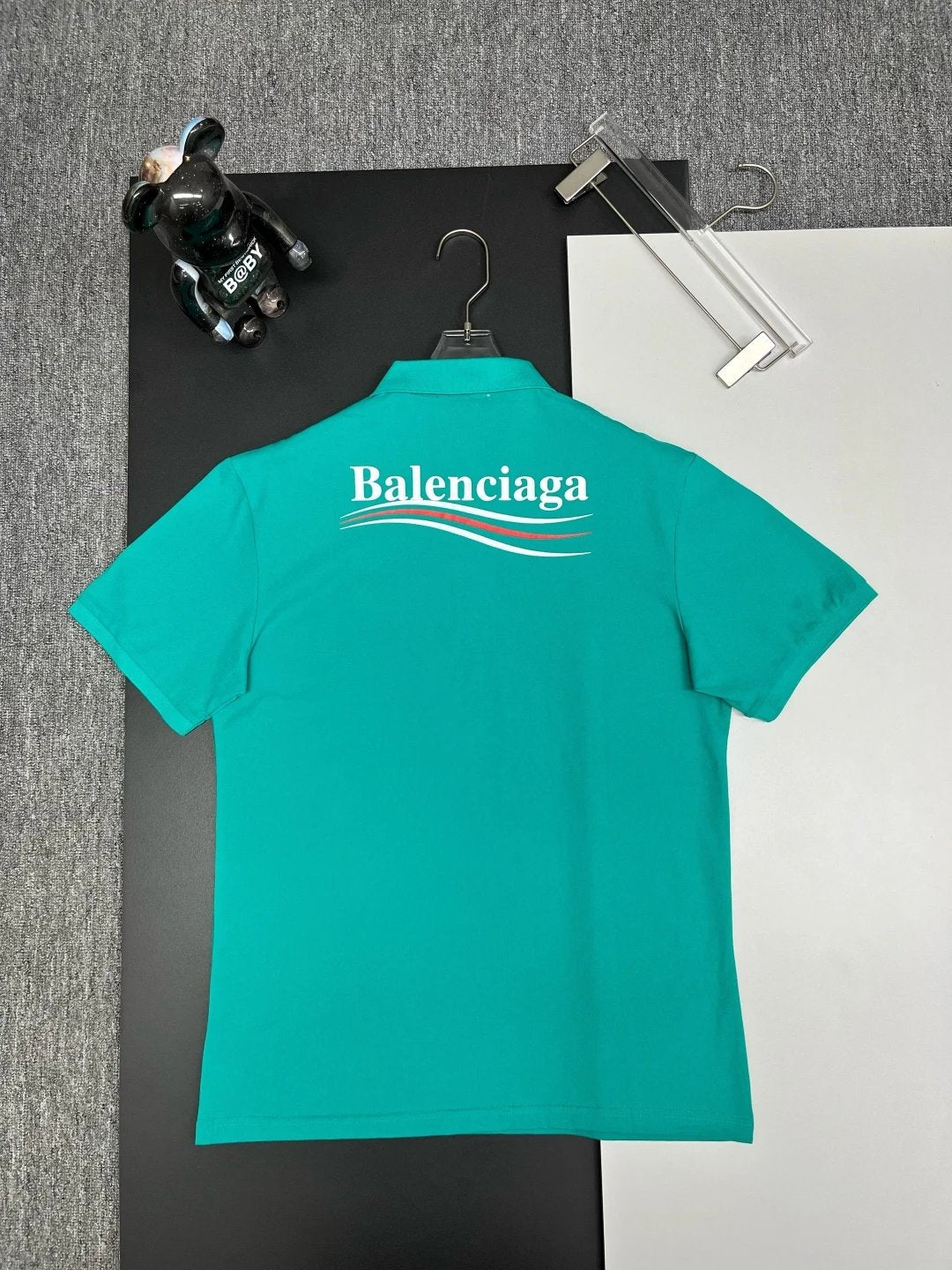 Balenciaga T-shirt Backside Cola Lettering logo Printing POLO Shirt Lapel Short Sleeve25ss New Unisex Summer Loose Short Sleeve T Business Commuter Short Sleeve Shirt Plus Size T-Shirt