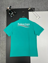 Balenciaga T-shirt Backside Cola Lettering logo Printing POLO Shirt Lapel Short Sleeve25ss New Unisex Summer Loose Short Sleeve T Business Commuter Short Sleeve Shirt Plus Size T-Shirt