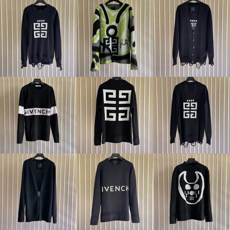 Givenchy Sweater Top Version Men's Classic Letters logo Black Panel Sweater Sweater