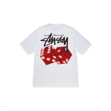 Stussy T-shirt Top Version Fashion Brand Plush Dice Summer Men's and Women's Same Style Short Sleeve T T-shirt