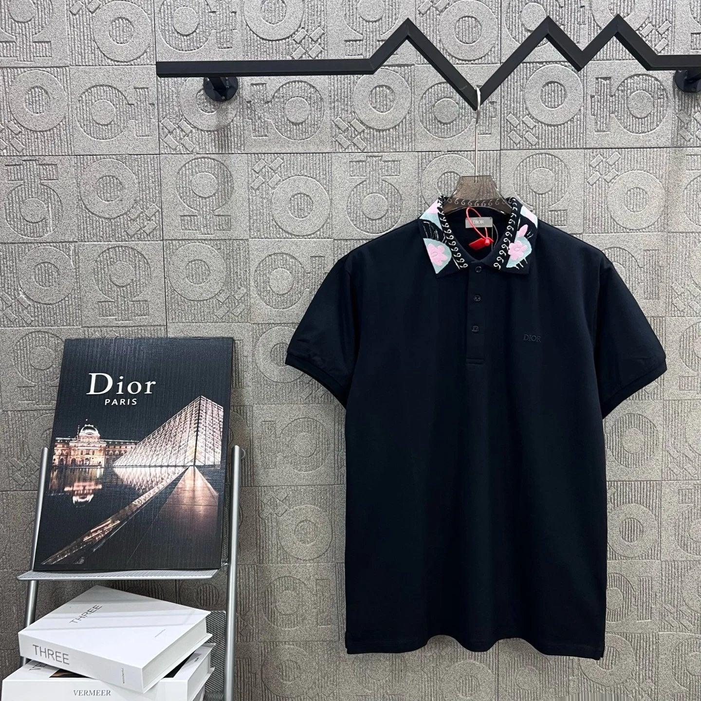Dior T-shirt Letters logo Embroidery POLO Shirt Lapel Short Sleeve25ss New Unisex Summer Short Sleeve OS Loose T Business Half Sleeve Shirt Plus Size T-Shirt
