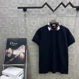 Dior T-shirt Letters logo Embroidery POLO Shirt Lapel Short Sleeve25ss New Unisex Summer Short Sleeve OS Loose T Business Half Sleeve Shirt Plus Size T-Shirt