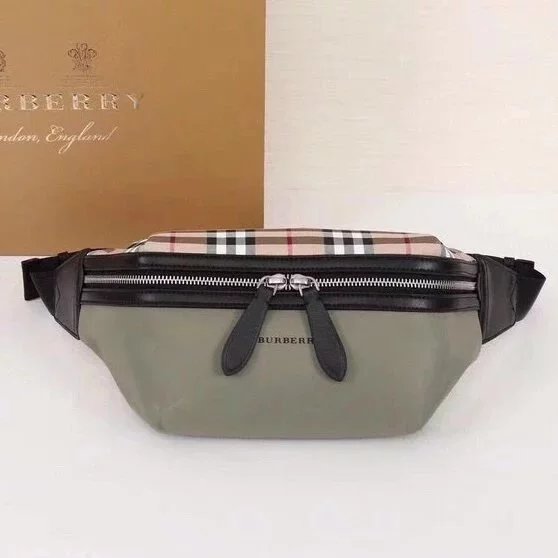 Burberry Women's Bag Top version Version Men's and Women's Bags80101441Black Medium Logo Letter logo Unisex Waist Bag Men's Crossbody Chest Bag Backpack Shoulder Bag Original Single Famous Brand Bag
