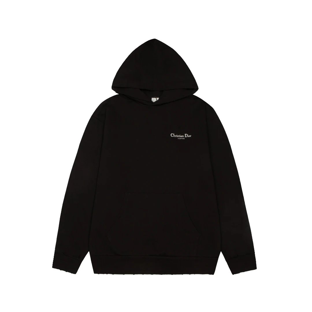 Dior Hoodie Classic Front and Rear English Letters Hoodie Coat Hoodie Top Men's and Women's Same Sports and Leisure OS Loose fit versatile style