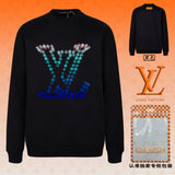 Louis Vuitton LV Hoodie Large chest logo Printed Crew Neck Sweatshirt Long Sleeve Base Shirt Jacket Top Fashion Unisex Sports Casual OS Loose Fit Versatile New Autumn Winter Collection