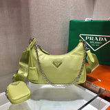 PRADA Bag Top version Original Order2020Re-Edition Autumn and Winter New Three-in-One Nylon Shoulder Girdle Hobo Nylon Shoulder Bag Underarm Bag Handbag Women's Bag1BH204