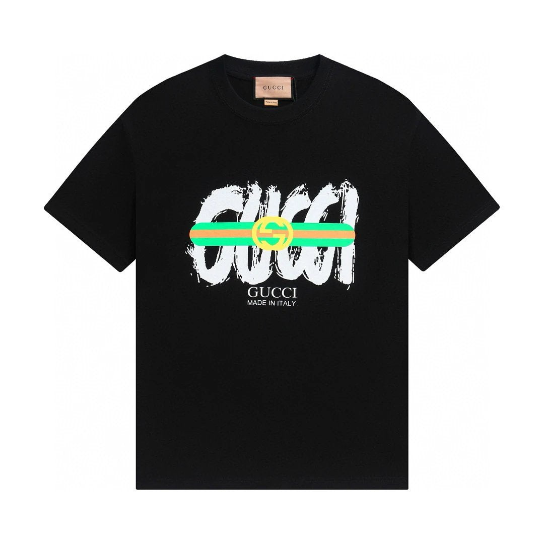 Gucci T-shirt Chest Brand Letter Print logo round Neck Short Sleeve25ss New pure cotton T Unisex T-Shirt OS Drop Shoulder Loose Fit Base Shirt Top T-Shirt Short Sleeve