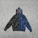 Bape Hoodie Top Version Japanese Style Fashion Brand Classic Shark Camouflage Hooded Sweater Hip Hop Style Loose Men and Women Couple Hoodie Coat