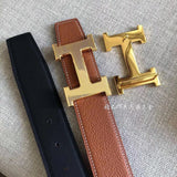 Hermes Belt Top version Men's Belt Width3.8cm Mesh H Steel Buckle Selected Double-Sided Calf Leather Double-Sided Available H Home Belt
