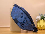 Louis Vuitton LV Men's Bag Top version 【】M22576Blue Green Water Drop Ink DISCOVERY Waist Bag Chest Bag Men's Messenger Bag