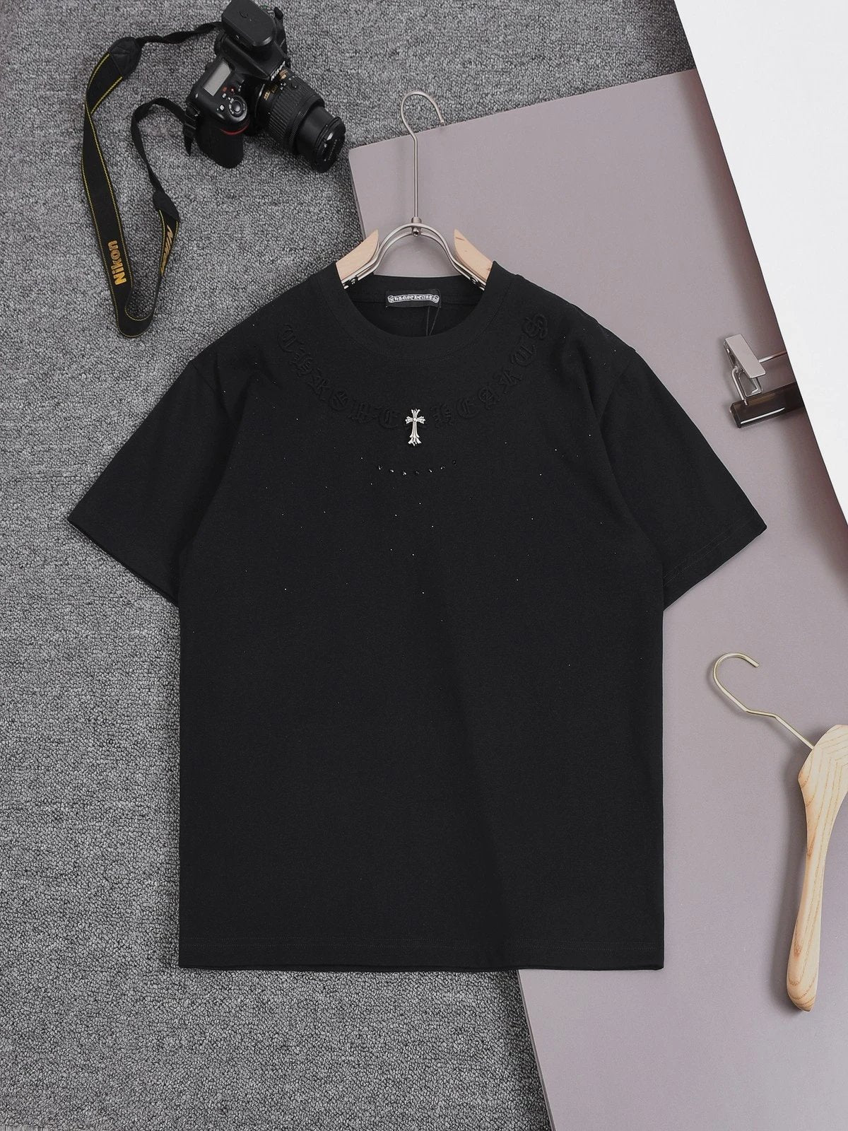 Chrome Hearts T-shirt round Neck Short Sleeve25ss New Pure Cotton Unisex Style T T-shirt Base Shirt Tee Shirt OS Loose design