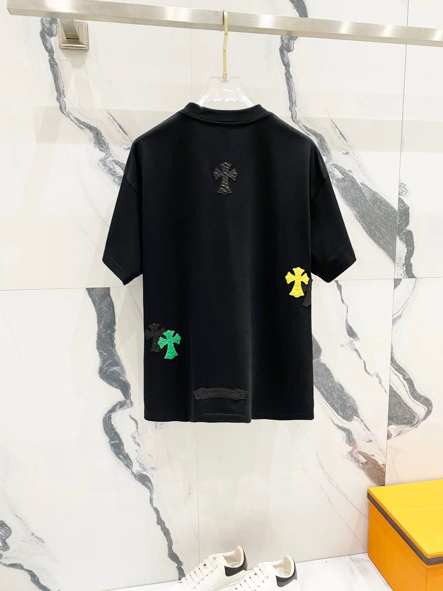 Chrome Hearts T-shirt Front and rear color logo round Neck Short Sleeve25ss New pure cotton T Unisex T-Shirt OS Drop Shoulder Loose Fit Base Shirt Top T-Shirt Short Sleeve