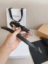 Celine Belt Top version Goods Belt Belt Female Arc De Triomphe Belt Arc De Triomphe Belt Black Retro Hair Style Belt Bright Gold Head Belt Belt Double-Sided Belt Women's Belt Women's Belt Belt Women's Belt1.8Belt Women's Belt Belt