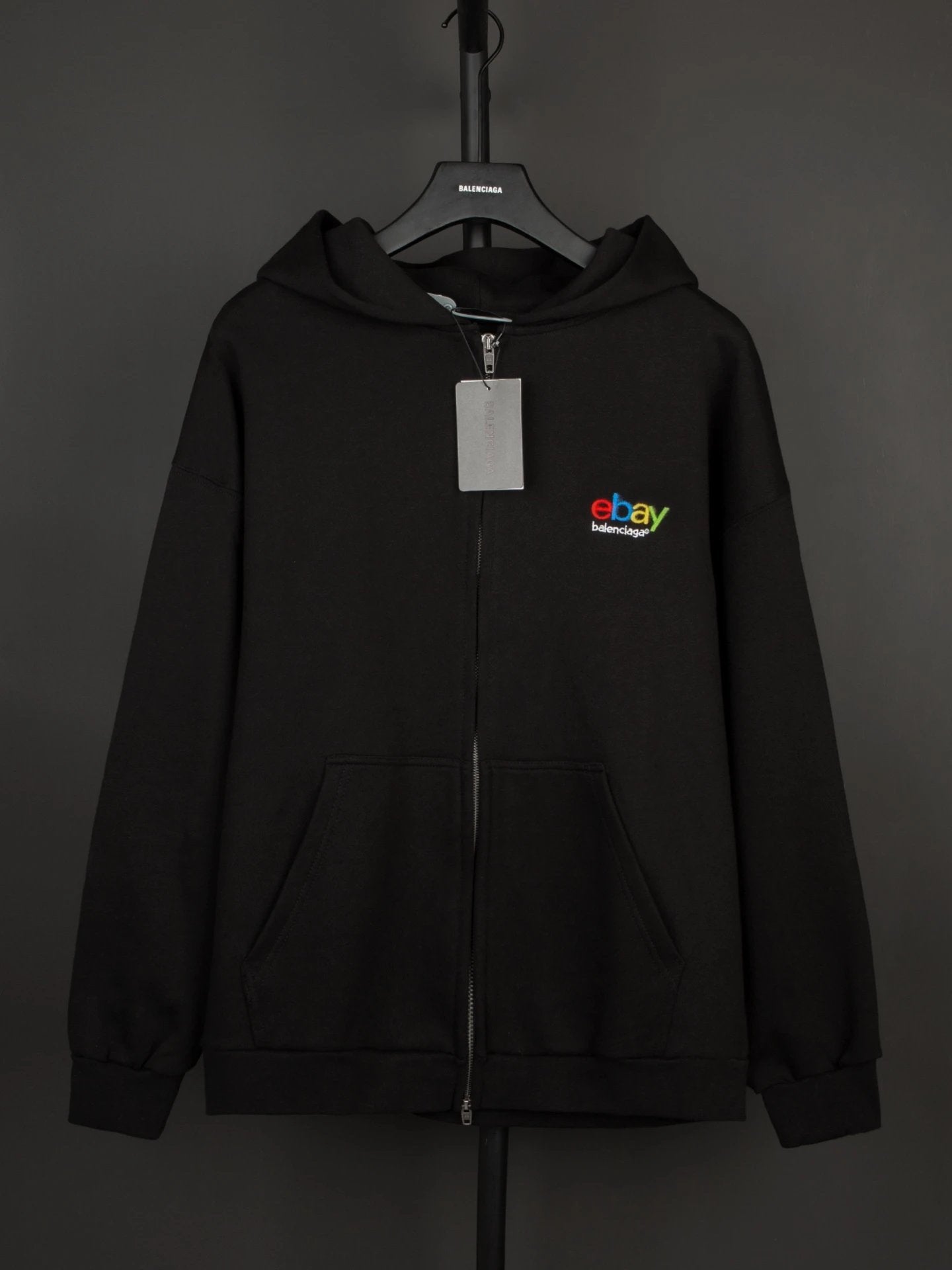 Balenciaga Hoodie ebay Loose Zipper Jacket Pure Cotton Versatile Casual Cardigan os Stylish Sports Jacket Tracksuit Hoodie Sweatshirt Unisex24ss Autumn and Winter New Products