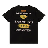 Louis Vuitton LV T-shirt Front and back yellow doodle letter print logo round Neck Short Sleeve25ss New pure cotton T Unisex T-Shirt OS Loose Fit Base Shirt Top Half Sleeve T-Shirt