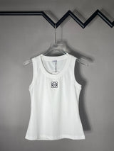 LOEWE T-shirt Embroidered Women's Vest T Sleeveless Versatile Casual Vest