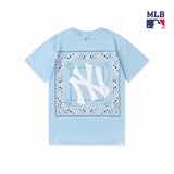 MLB T-shirt Top Version&Men and Women T T-shirt Retro Presbyopic Full Printed Short Sleeve Couple Sports Loose Casual Embroidery Half Sleeve T-shirt Fashion