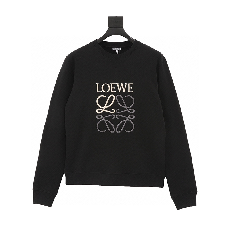 LOEWE Hoodie Embroidered Long Sleeve Crew Neck Sweater Same Style for Men and Women