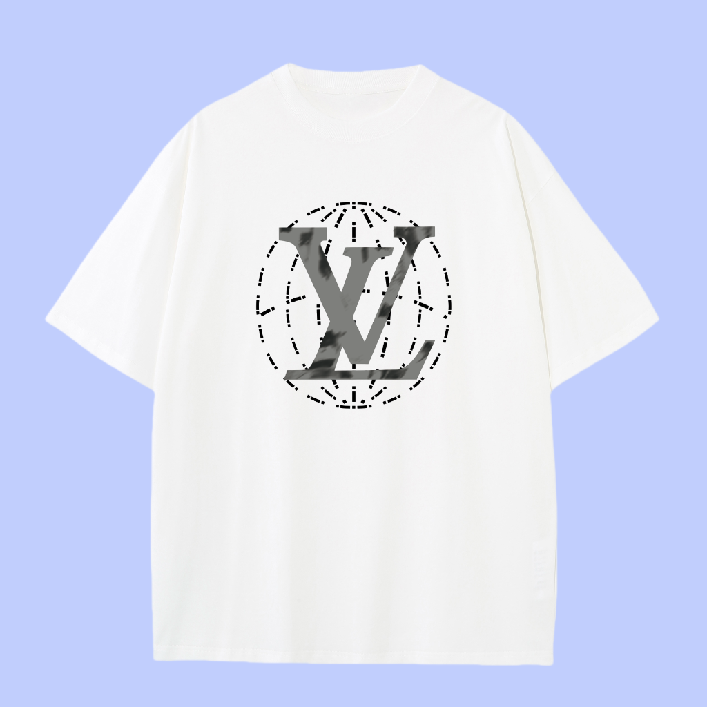 Louis Vuitton LV T-shirt Chest Earth Pattern Print logo round Neck Short Sleeve25ss New pure cotton T Unisex T-Shirt OS Drop Shoulder Loose Fit Base Shirt Top T-Shirt Short Sleeve