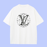 Louis Vuitton LV T-shirt Chest Earth Pattern Print logo round Neck Short Sleeve25ss New pure cotton T Unisex T-Shirt OS Drop Shoulder Loose Fit Base Shirt Top T-Shirt Short Sleeve