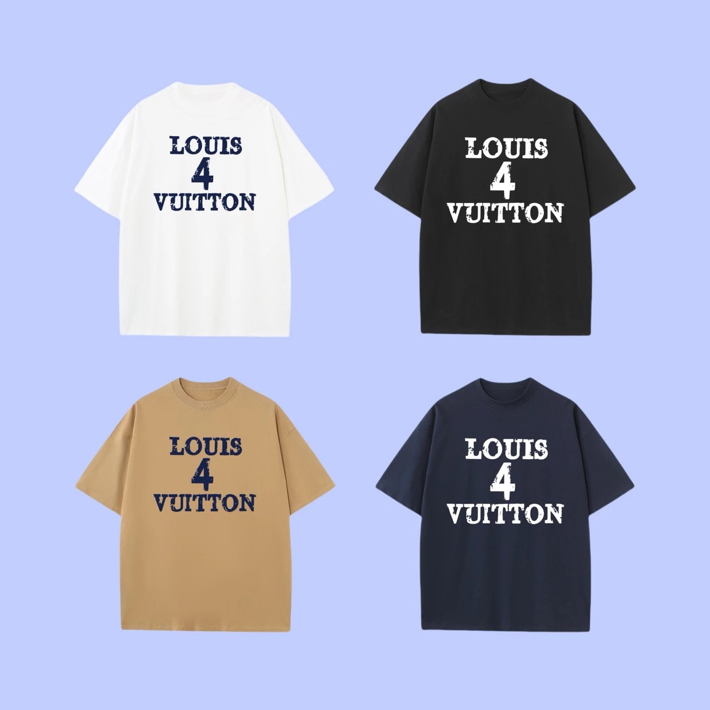 Louis Vuitton LV T-shirt Front Chest Slogan4Printing logo round Neck Short Sleeve25ss New Pure Cotton Unisex Style T Casual T-Shirt Base Layer Shirt OS Loose Fit Half Sleeve Top Plus Size
