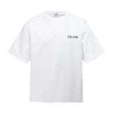 Celine T-shirt Small chest logo Printed round Neck Short Sleeve25ss New Pure Cotton Unisex Style T T-shirt OS Loose Fit Base Shirt Short Sleeve Top T-Shirt
