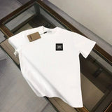 Burberry T-shirt Black small letter print on the chest logo round Neck Short Sleeve25ss New pure cotton T Unisex T-Shirt OS Drop Shoulder Loose Fit Base Shirt Top T-Shirt Short Sleeve