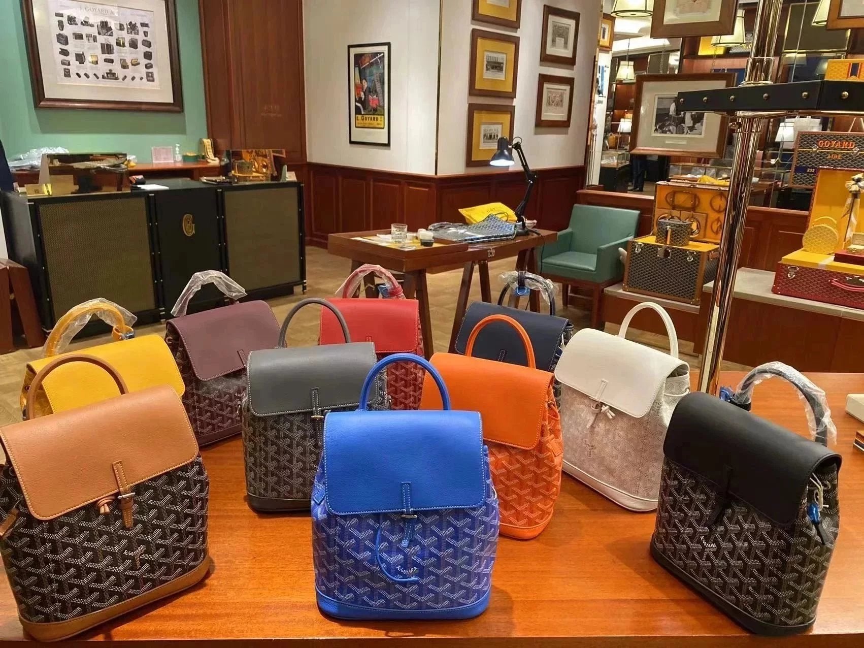 Goyard Bag Top version 【Original Quality】New Alpin Mini Backpack One Pack Three-Purpose Backpack Handbag Shoulder Bag Alpin Mini Schoolbag Bucket Bag Counter Synchronous New Women's Bag Women's Backpack mini Small Backpack Casual Bag