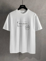 Maison Margiela T-shirt Chest Letters520Printing logo round Neck Short Sleeve25ss New Pure Cotton Unisex Style T T-shirt OS Loose Fit Base Shirt Half Sleeve T-Shirt Top Half Sleeve