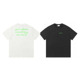Burberry T-shirt Front and back Fluorescent Green Letter Print logo round Neck Short Sleeve25ss New pure cotton T Unisex T-Shirt OS Loose Fit Base Shirt Top Half Sleeve T-Shirt
