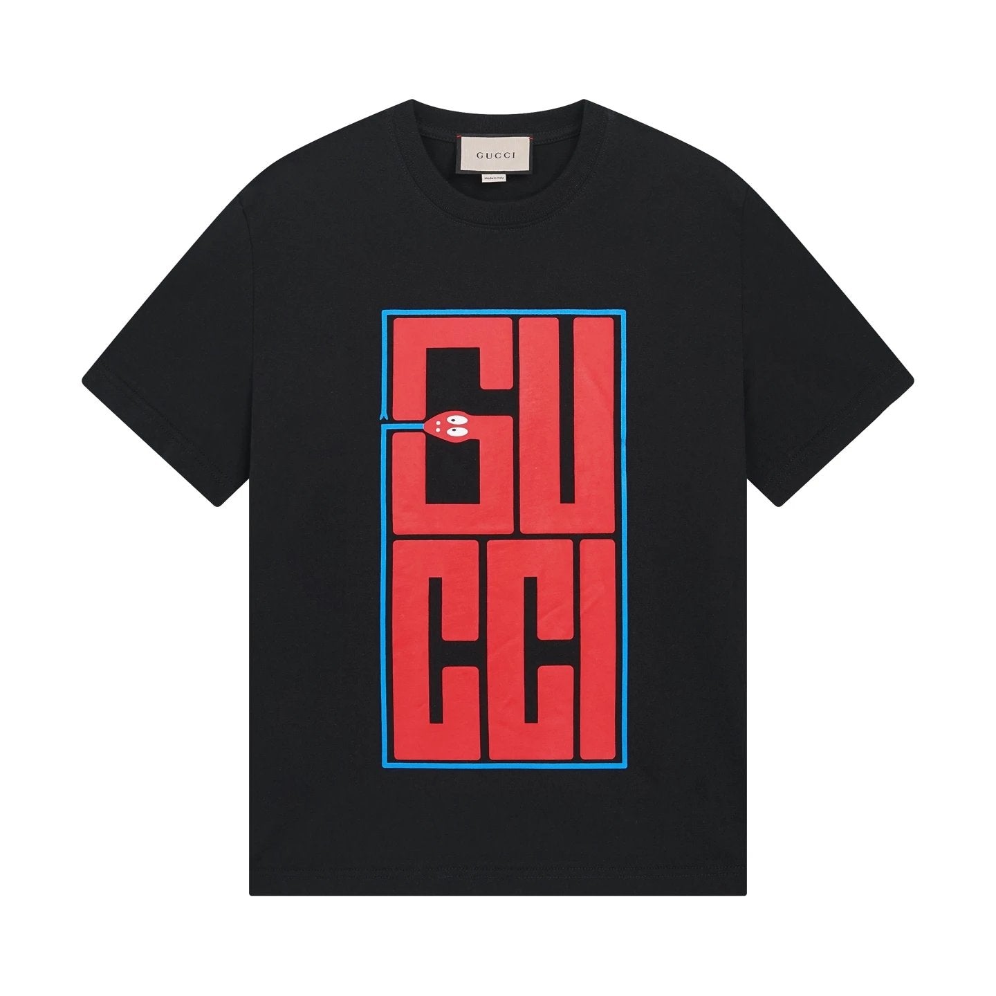 Gucci T-shirt Chest G Snake Print Pattern logo round Neck Short Sleeve25ss New pure cotton T Unisex T-Shirt OS Loose Fit Base Shirt Top Half Sleeve T-Shirt