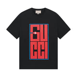 Gucci T-shirt Chest G Snake Print Pattern logo round Neck Short Sleeve25ss New pure cotton T Unisex T-Shirt OS Loose Fit Base Shirt Top Half Sleeve T-Shirt