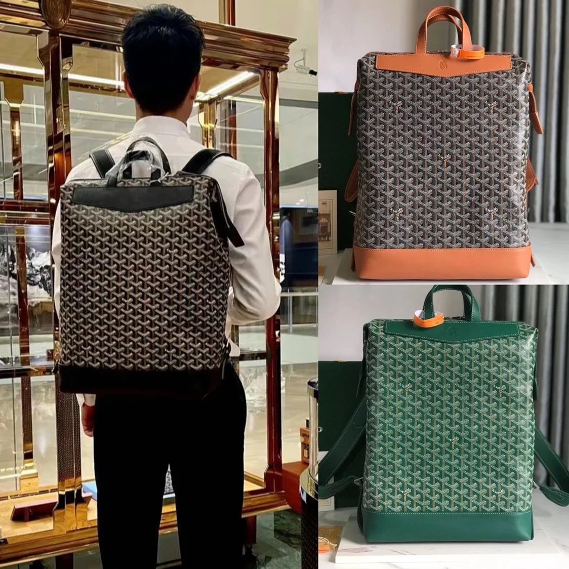 Goyard Bag Top version 【Original Leather】New Product Cisalpin Backpack Is Iconic Alpin Backpack Bag New Men's Backpack Backpack Hiking Backpack Schoolbag Travel Bag Luggage Bag