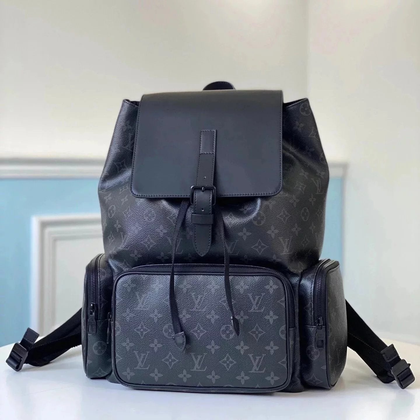 Louis Vuitton LV Backpack Top version Original Order19Autumn and Winter New Limited Edition TRIOBACKPACK Backpack Chain Men's Backpack M44658M45538