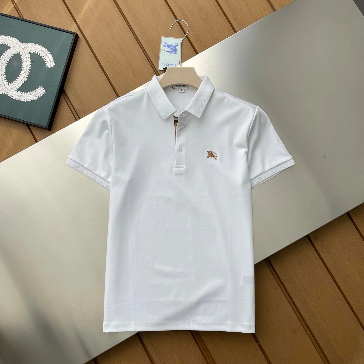 Burberry T-shirt Chest Logo logo Embroidery POLO Shirt Lapel Short Sleeve25ss New Unisex Summer Loose Short Sleeve T Business Commuter Short Sleeve Shirt Plus Size T-Shirt