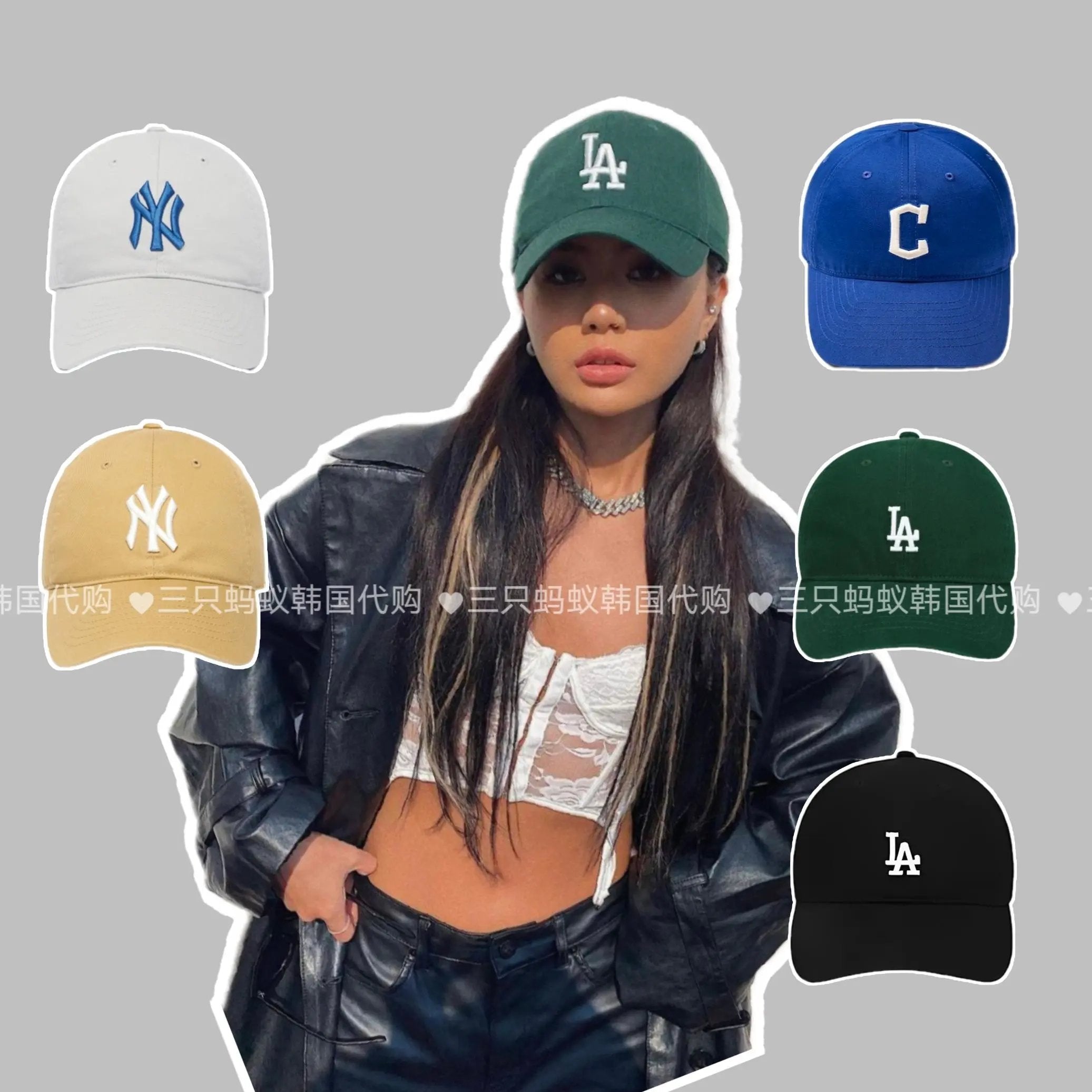 MLB Hat Baseball Cap Modified Face Small Soft Top Casual Dome Sports Sun-Proof Letters Embroidered Peaked Cap