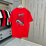 Chrome Hearts T-shirt Colorful Horse Hoof Sanskrit Embroidery logo round Neck Short Sleeve25ss New Pure Cotton Unisex Style T T-shirt OS Loose Fit Base Shirt Top Half Sleeve T-Shirt