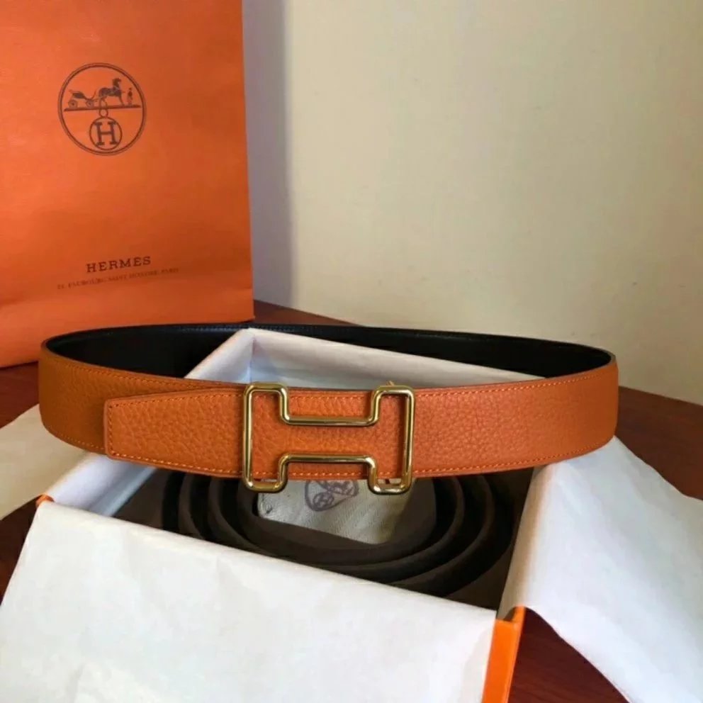 Hermes Belt Top version New High Quality Belt Waist Belt Men's and Women's Leather Smooth Buckle Business Casual h Belt