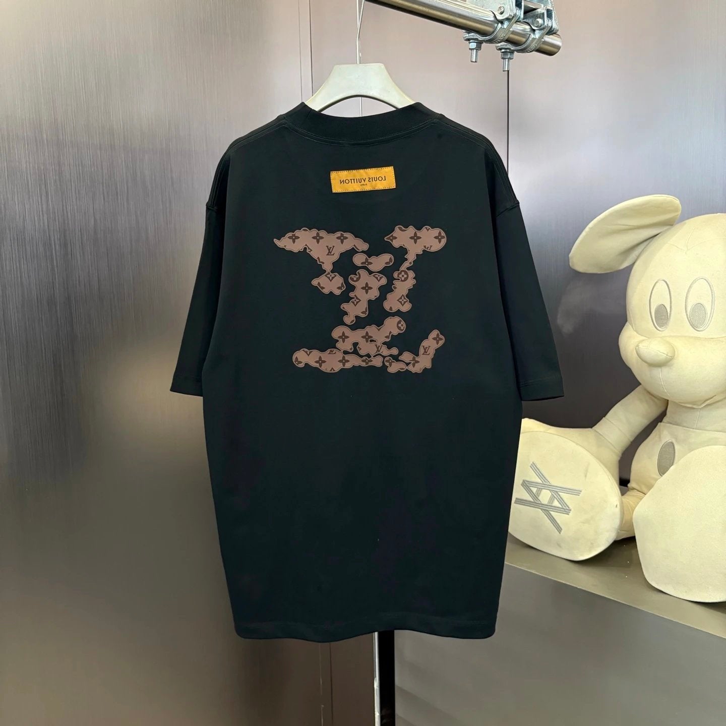 Louis Vuitton LV T-shirt Front and Back Embroidered Brand Letters logo round Neck Short Sleeve25ss New Pure Cotton Unisex Style T T-shirt OS Loose Fit Base Shirt Top Half Sleeve T-Shirt