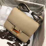 Hermes women's bag Top version 【H Handmade Custom】Stewardess Bag Constance Bag constance Silver Buckle Gold Buckle EP Women's Leather Crossbody Shoulder Bag2424
