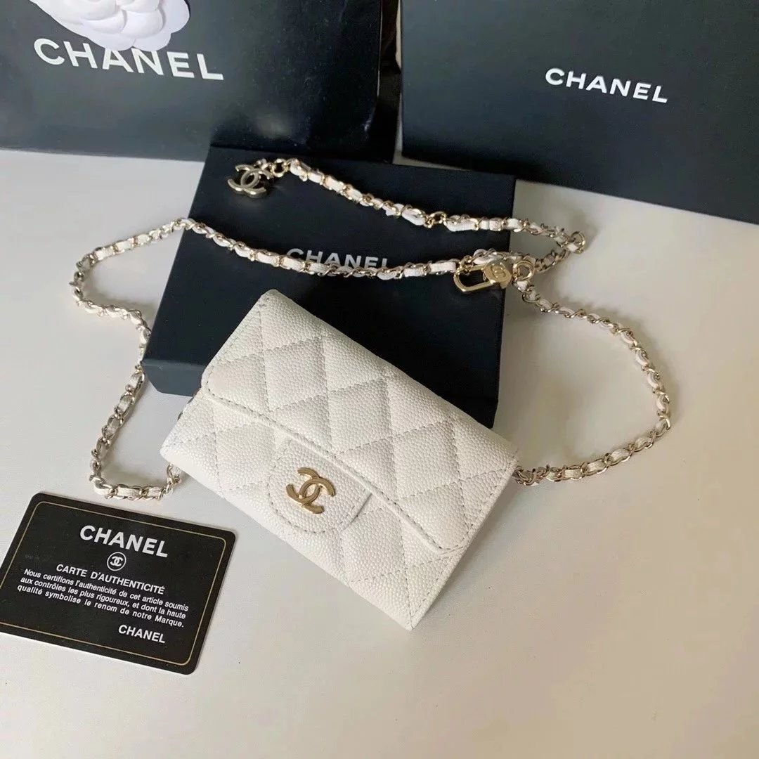 Chanel Wallet Top version 【Original Leather】Small New Chain Waist Bag Small Bag Crossbody Bag Wallet Coin Purse Caviar Cowhide Lady's Wallet Small Chain Bag