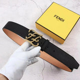 FENDI Belt Top version New European Station Monster Belt Men's Belt Genuine Leather Pure Cowhide Trendy Wild Casual Men's and Women's Brass Buckle Belt