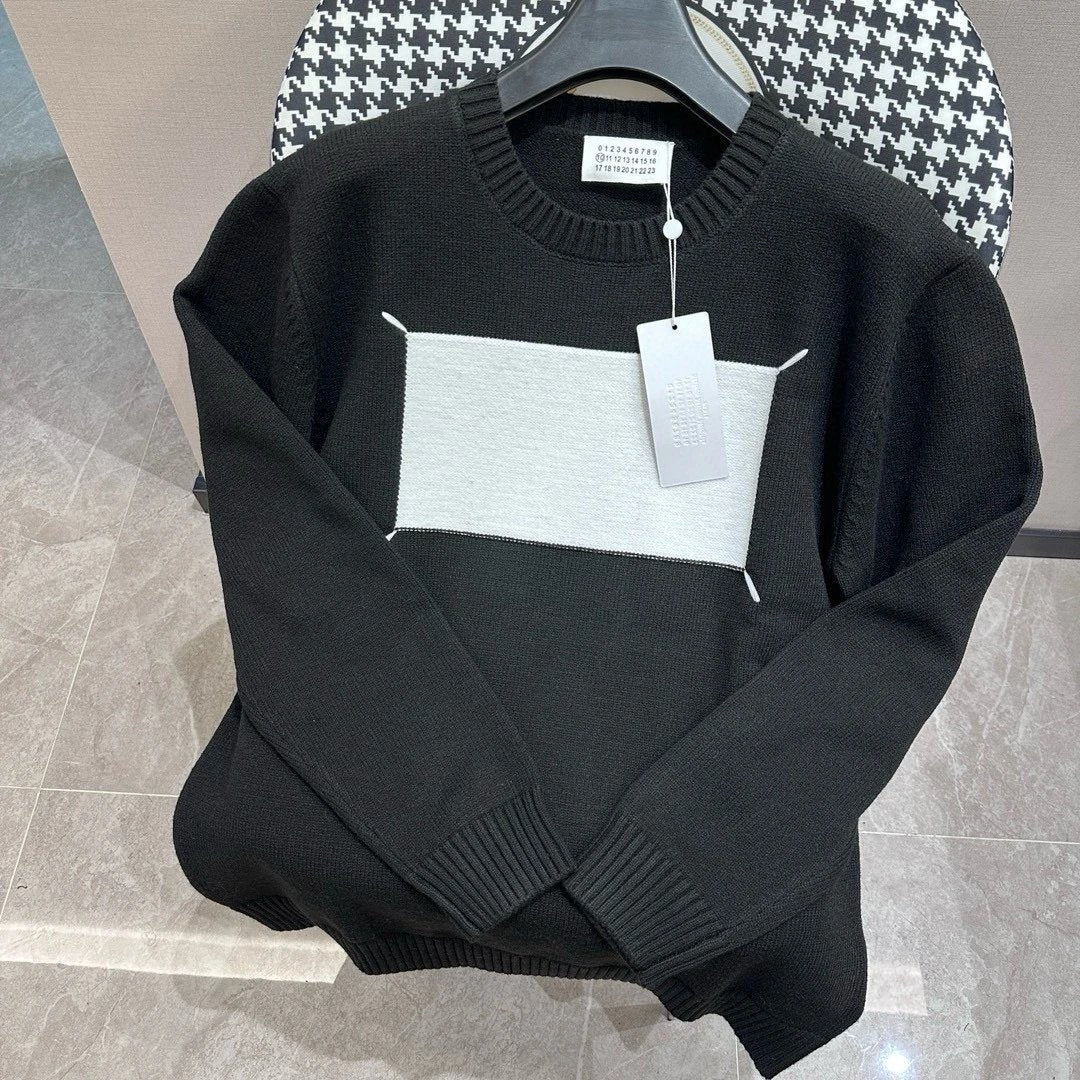 Maison Margiela Sweater Round Neck Sweater Knit Long Sleeve Pullover Thickened Lazy Style OS Loose Fit Jacket Unisex Same Style Inner Versatile Casual Top