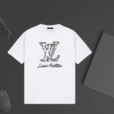 Louis Vuitton LV T-shirt Chest Letter Print logo round Neck Short Sleeve25ss New Pure Cotton Unisex Style T T-shirt OS Loose Fit Base Shirt Half Sleeve T-Shirt Top Half Sleeve
