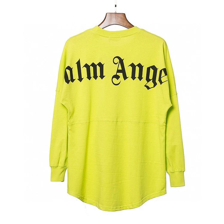 Palm Angels Hoodie Top Version Brown Blue Letter Print Loose Pullover Long-Sleeved Shirt T T-shirt Male and Female Trendy Brand Hip Hop High Street