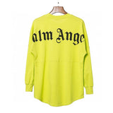 Palm Angels Hoodie Top Version Brown Blue Letter Print Loose Pullover Long-Sleeved Shirt T T-shirt Male and Female Trendy Brand Hip Hop High Street