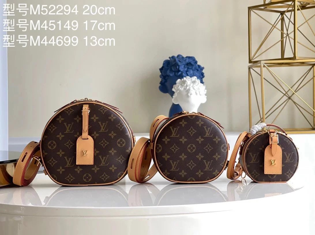 Louis Vuitton LV Women's Bag Top version 【Surrogate Shopping Edition Premium】miniBoiteChapeau round Pie Bag Cell Phone Wallet Underarm Bag Handbag Shoulder Bag Messenger Bag Handbag Ladies Bag Goddess Bag Net Red Bag Women's Bag M45149M45578M52294