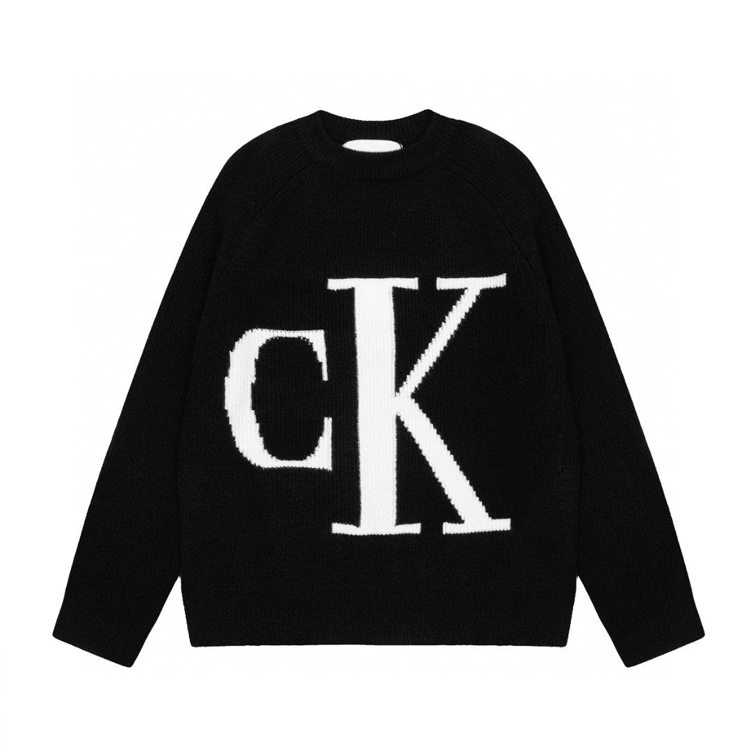 Calvin Klein Sweater Top Version Counter Same Style Men's and Women's Autumn and Winter New round Neck Cashmere Sweater Sweater Trendy Sweater