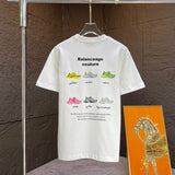 Balenciaga T-shirt Back Six-Color Shoe Pattern Print log round Neck Short Sleeve25ss New Pure Cotton Unisex Style T T-shirt OS Loose Fit Base Shirt Top Half Sleeve T-Shirt